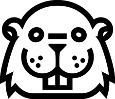 Castor Face Outline Svg Line Art, Free Vectors File